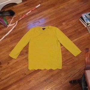 Halogen scallop sweater m golden yellow Nordstrom